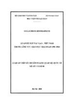 Quan hệ hợp tác lào – việt nam trong lĩnh vực giáo dục giai đoạn 1986 2016