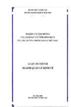 Nghiên cứu ảnh hưởng của giám sát tới tính minh bạch của thị trường chứng khoán việt nam