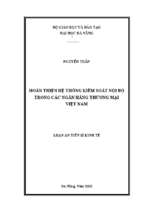 Hoàn thiện hệ thống kiểm soát nội bộ trong các ngân hàng thương mại việt nam