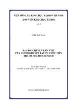 Bảo đảm quyền làm việc của người khuyết tật từ thực tiễn thành phố hồ chí minh