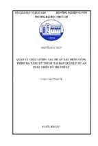 Quản lý chất lượng các dự án xây dựng công trình hạ tầng kỹ thuật tại ban quản lý dự án phát triển đô thị phủ lý