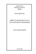 Nghiên cứu mối quan hệ của đầu tư trực tiếp nước ngoài và tăng trưởng kinh tế tỉnh bình định