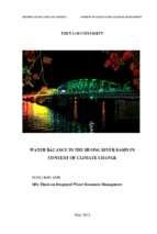 Water balance in the huong river basin in context of climate change