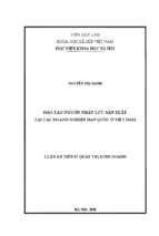 đào tạo nguồn nhân lực sản xuất tại các doanh nghiệp hàn quốc ở việt nam