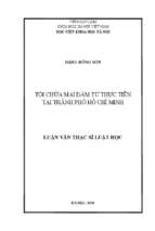 Tội chứa mại dâm từ thực tiễn tại thành phố hồ chí minh