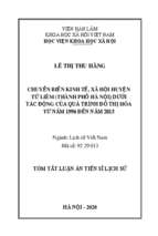 Chuyển biến kinh tế, xã hội huyện từ liêm, thành phố hà nội dưới tác động của quá trình đô thị hóa từ năm 1996 đến năm 2013 tt