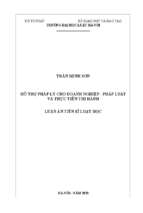 Hỗ trợ pháp lý cho doanh nghiệp   pháp luật và thực tiễn thi hành