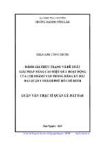 đánh giá thực trạng và đề xuất giải pháp nâng cao hiệu quả hoạt động của chi nhánh văn phòng đăng ký đất đai quận 8 thành phố hồ chí minh