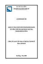Quản lý nhà nước đối với hộ kinh doanh ăn uống trên địa bàn quận sơn trà, thành phố đà nẵng