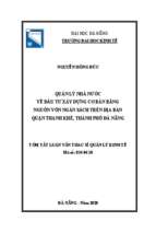 Quản lý nhà nước về đầu tư xây dựng cơ bản bằng nguồn vốn ngân sách trên địa bàn quận thanh khê, thành phố đà nẵng