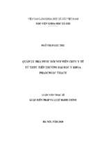 Quản lý nhà nước đối với viên chức y tế từ thực tiễn trường đại học y khoa phạm ngọc thạch, thành phố hồ chí minh