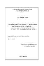 Bảo đảm quyền con người của bị cáo trong xét xử sơ thẩm vụ án hình sự từ thực tiễn thành phố hồ chí minh