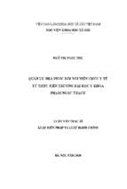 Quản lý nhà nước đối với viên chức y tế từ thực tiễn trường đại học y khoa phạm ngọc thạch, thành phố hồ chí minh