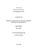 Hợp đồng vận chuyển hàng hóa quốc tế bằng đường biển theo pháp luật việt nam hiện nay