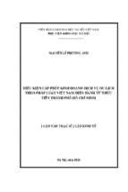 điều kiện cấp phép kinh doanh dịch vụ du lịch theo pháp luật việt nam hiện hành từ thực tiễn thành phố hồ chí minh