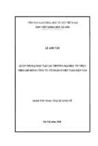 Quản trị đại học tại các trường đại học tư thục theo mô hình công ty cổ phần ở việt nam hiện nay