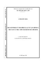 Trợ giúp pháp lý theo pháp luật tố tụng hình sự việt nam từ thực tiễn thành phố hồ chí minh