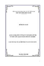 Quản lý nhà nước về trật tự xây dựng đô thị từ thực tiễn quận 8, thành phố hồ chí minh