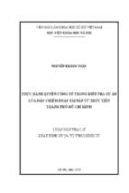 Thực hành quyền công tố trong điều tra các vụ án lừa đảo chiếm đoạt tài sản từ thực tiễn thành phố hồ chí minh