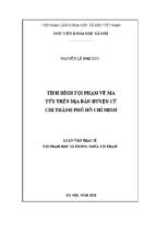 Tình hình tội phạm ma túy trên địa bàn huyện củ chi, thành phố hồ chí minh