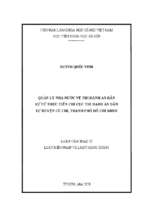 Quản lý nhà nước về thi hành án dân sự từ thực tiễn chi cục thi hành án dân sự huyện củ chi, tp.hcm