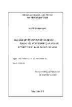 Bảo đảm quyền con người của bị cáo trong xét xử sơ thẩm vụ án hình sự từ thực tiễn thành phố hồ chí minh