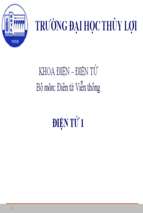 Bài giảng môn học điện tử 1