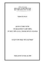 Quản lý nhà nước về khаi sinh, kết hôn từ thực tiễn quận 6, thành phố hồ chí minh