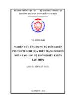 Nghiên cứu ứng dụng bộ điều khiển pid thích nghi dựa trên mạng nơ ron nhân tạo cho hệ thống điều khiển tàu thủy