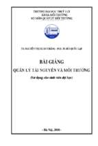 Bài giảng quản lý tài nguyên và môi trường
