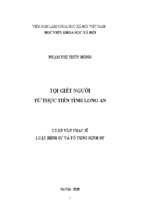 Tội giết người từ thực tiễn tỉnh long an