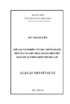 Chế tạo và nghiên cứu đặc trưng quang phổ của vật liệu phát quang trên nền silicate alumino kiềm thổ pha tạp