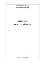 Bài giảng pháp luật xây dựng