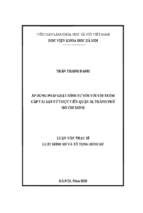 áp dụng pháp luật hình sự đối với tội trộm cắp tài sản từ thực tiễn quận 10, thành phố hồ chí minh