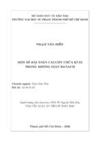 Một số bài toán cauchy chứa kì dị trong không gian banach tt