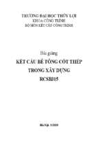 Bài giảng kết cấu bê tông cốt thép trong xây dựng
