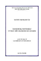 Tội hành hạ người khác từ thực tiễn thành phố hồ chí minh