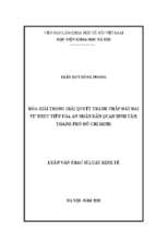 Hòa giải trong giải quyết tranh chấp đất đai từ thực tiễn tại tòa án nhân dân quận bình tân, thành phố hồ chí minh