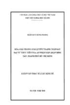 Hòa giải trong giải quyết tranh chấp đất đai từ thực tiễn tại tòa án nhân dân quận bình tân, thành phố hồ chí minh