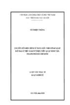 Chuyển đổi mục đích sử dụng đất theo pháp luật đất đai ở việt nam từ thực tiễn quận bình tân, thành phố hồ chí minh