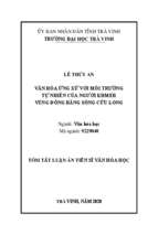 Văn hóa ứng xử với môi trường tự nhiên của người khmer vùng đồng bằng sông cửu long tt