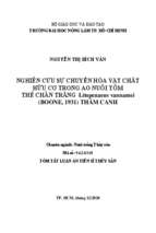 Nghiên cứu sự chuyển hóa vật chất hữu cơ trong ao nuôi tôm thẻ chân trắng litopenaeus vannamei (boone, 1931) thâm canh” thực sự cần thiết tt
