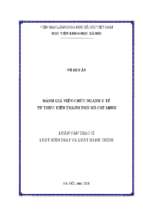 đánh giá viên chức ngành y tế từ thực tiễn thành phố hồ chí minh