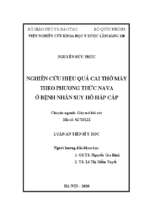 Nghiên cứu hiệu quả cai thở máy theo phương thức nava ở bệnh nhân suy hô hấp cấp