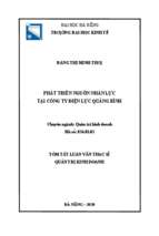 Phát triển nguồn nhân lực tại công ty điện lực quảng bình