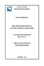 Phát triển nguồn nhân lực tại công ty điện lực quảng bình