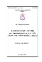 đánh giá kết quả điều trị gefitinib trong ung thư phổi không tế bào nhỏ tái phát di căn