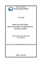 đánh giá chất lượng dịch vụ bảo hiểm y tế trên địa bàn tỉnh quảng bình