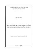 Thực hiện chính sách quản lý trật tự đô thị trên địa bàn quận 5, thành phố hồ chí minh