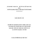 Nghiên cứu đổi mới chương trình giảng dạy cho sinh viên chuyên sâu cầu lông ngành giáo dục thể chất theo học chế tín chỉ tại trường đại học cần thơ